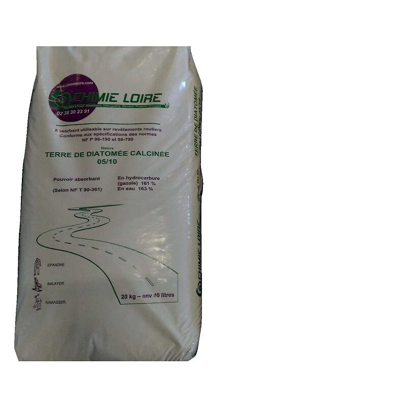 Absorvente mineral com base na terra da diatomácea calcinada, absorve hidrocarbonetos e químicos de 20kg. Qualidade garantida em cada produto na Angola-Materiais.shop. Construa o futuro com os melhores materiais do mercado.