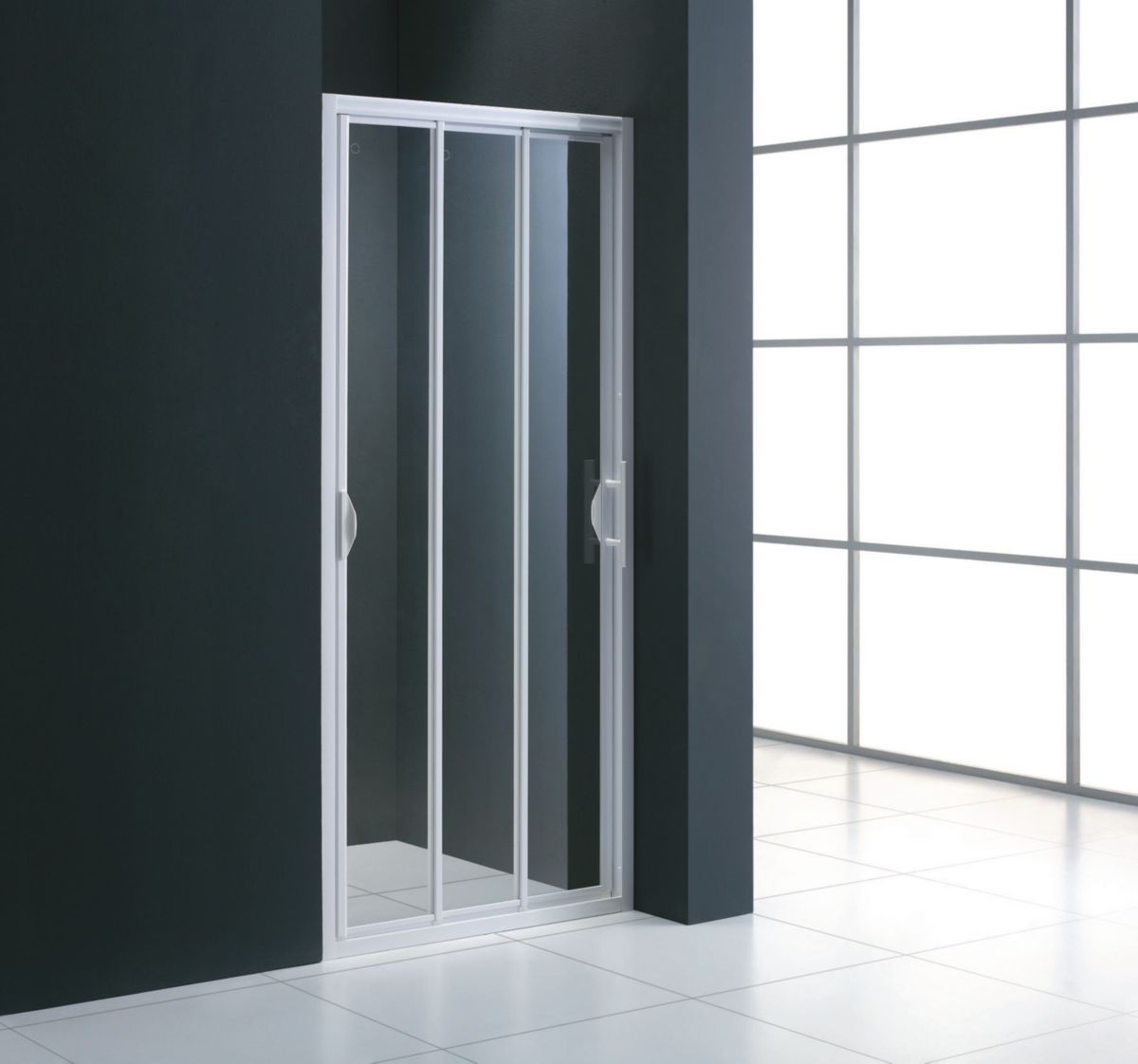 Acesso Face Alterna Mezzo com 3 persianas deslizantes expansíveis de 85 a 89 cm de vidro transparente, ref.lp3f850. Conectando profissionais a soluções de construção de elite. Angola-Materiais.shop.