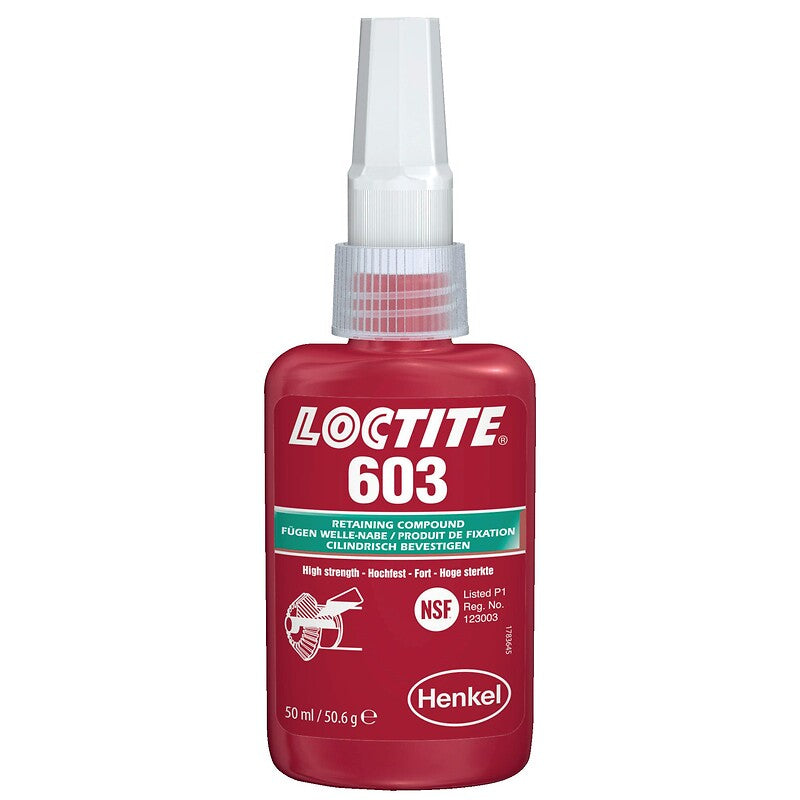 Adesivo Loctite® 603 para fixação de rolamentos de conjuntos cilíndricos e anéis auto-lubrificantes "tolerantes" 50ml. Angola-Materiais.shop está dedicada a fornecer materiais de construção e hardware de primeira classe. A sua satisfação é a nossa prioridade.