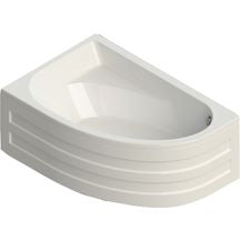 Banheira assimétrica Aquarius 3 150 x 100 cm de acrílico branco esquerdo. Construção moderna, materiais de vanguarda. Angola-Materiais.shop.