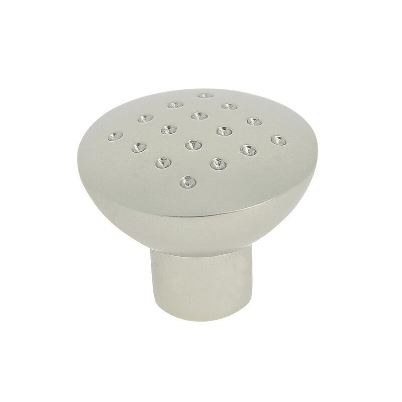 Botão perfurado de Zamak - níquel de cetim -en acabamento Ø 33 mm. Construa com inteligência, construa com Angola-Materiais.shop.