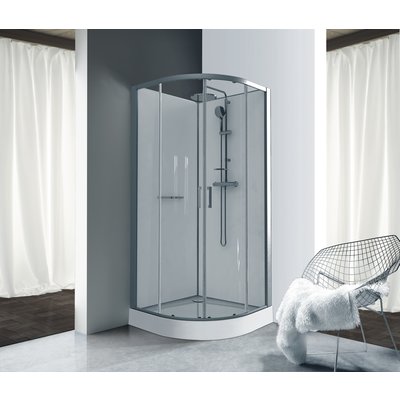 1/4 de cabine redonda de Kara 90 cm, porta deslizante, vantagem de vidro transparente, fundo branco Ref. L11KA8Q0101. A revolução dos materiais de construção está aqui. Angola-Materiais.shop.