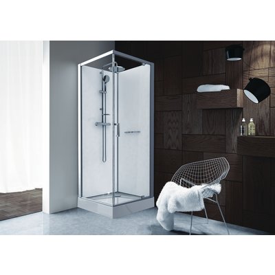 Kara Square Cabin 80 cm, porta giratória, vantagem de vidro transparente, fundo branco Ref. L11KA8C0301. Soluções completas para construção civil na Angola-Materiais.shop. Produtos de alta qualidade, preços competitivos.
