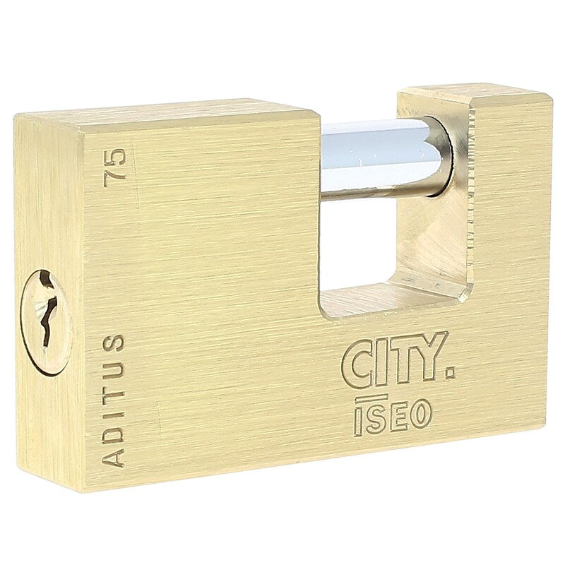 Cadeia retangular cadeados de latão de latão Anse Chrome Steel Type City 75. Sua obra, nossa especialidade. Angola-Materiais.shop.