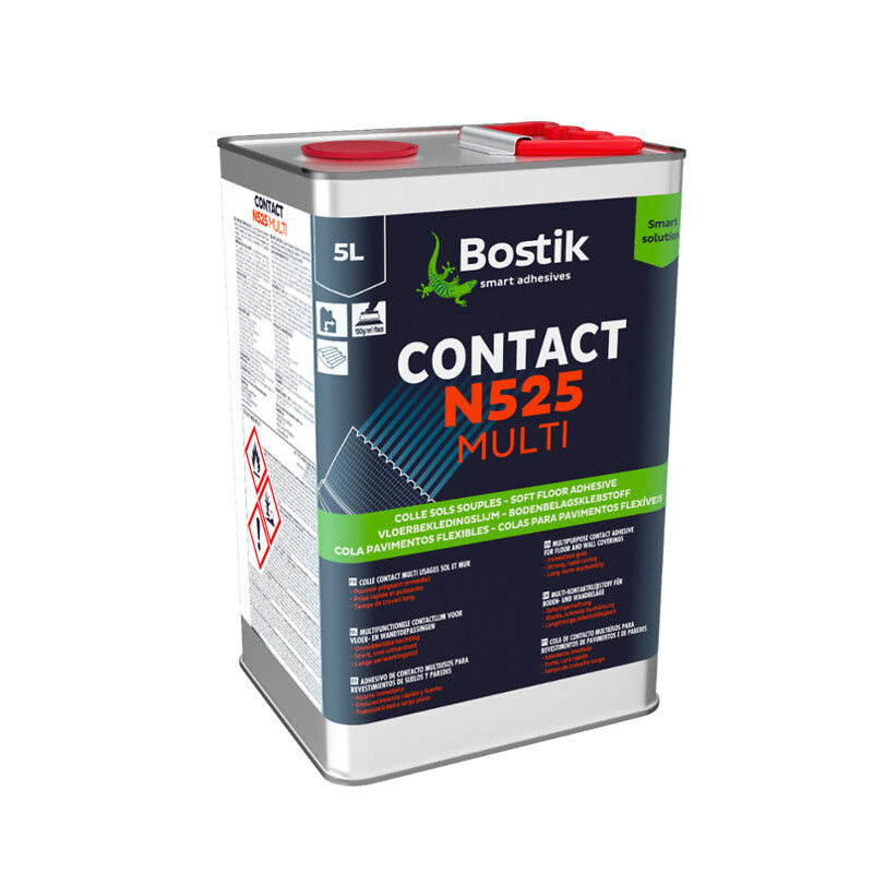 Cola de neoprene N525 Multi para revestimentos internos, latas de 5 litros. Materiais de construção de primeira linha, disponíveis agora na Angola-Materiais.shop. Entrega em todo o país.