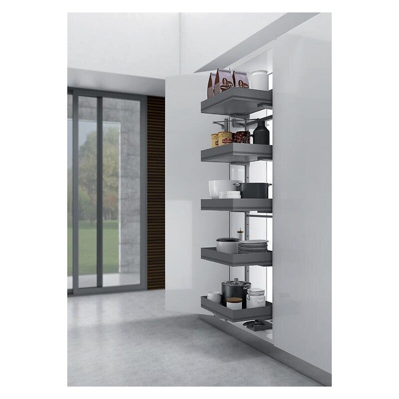 Coluna extraível 860 Ikona - 5 prateleiras - 450 mm de largura da caixa - champanhe. Construção moderna, materiais de vanguarda. Angola-Materiais.shop.