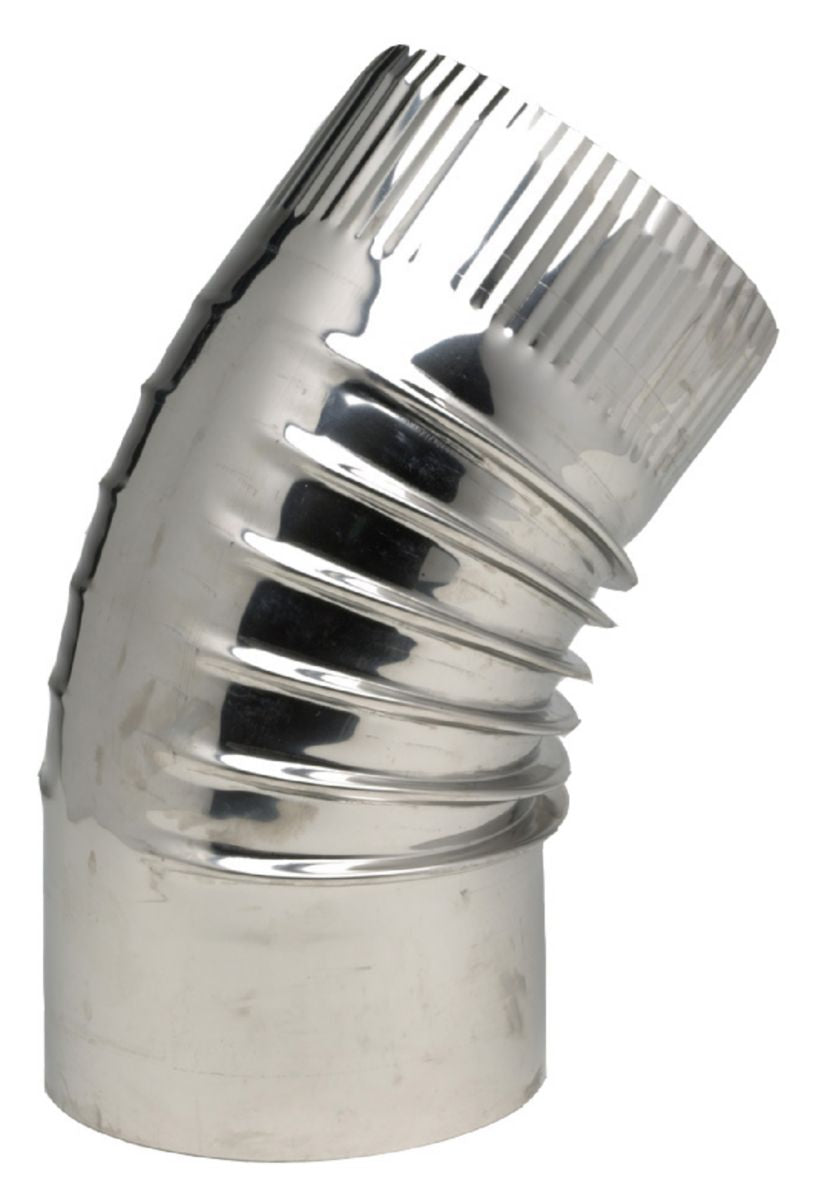 Cotovelo 45 ° Aço inoxidável 304 Diâmetro: 125 Ref. 364125, dez. Construa melhor, construa com Angola-Materiais.shop.