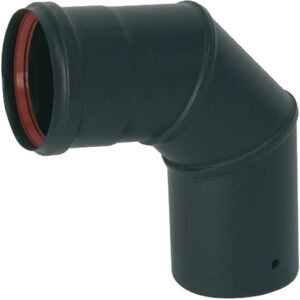 Praça de cotovelo esmaltado 90 ° Diâmetro preto 80 mm + vedação labial Ref. 342429. Construção eficiente começa com escolhas inteligentes. Escolha Angola-Materiais.shop.