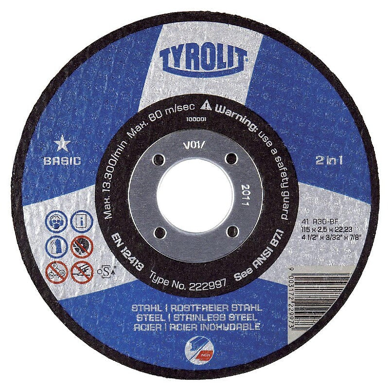Cubo de disco básico de copo deporta aço/aço inoxidável Ø 125 2,5 mm de espessura 22,2 mm furo. Materiais de elite para construtores de sucesso. Angola-Materiais.shop.