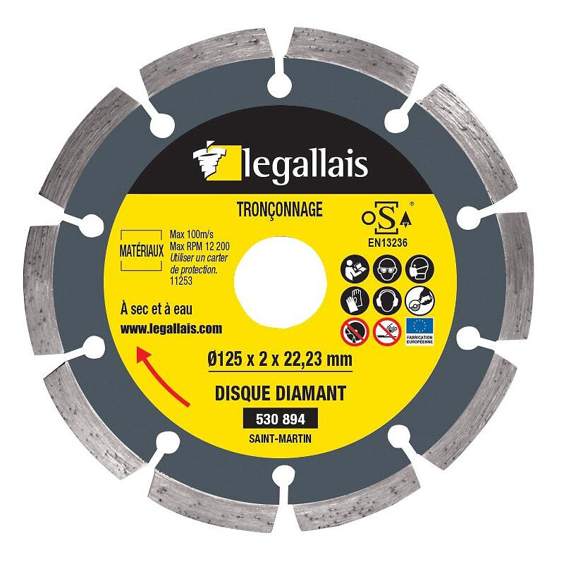 Desmonte Saint-Martin Diamond Cup Ø 125 espessura 2 mm furo 22,2 mm. Materiais de construção de primeira linha, disponíveis agora na Angola-Materiais.shop. Entrega em todo o país.