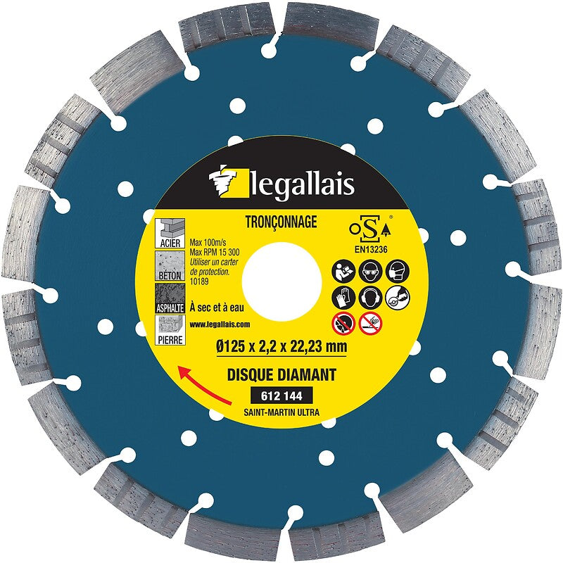 Diamante de trunciação em disco Diamante Ultra Versátil Saint-Martin Ø 230 espessura 2,6 mm Bore 22,2 mm. Construção moderna, materiais de vanguarda. Angola-Materiais.shop.