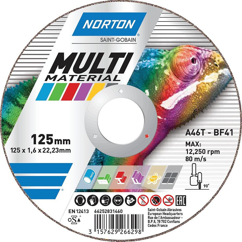 DISCO DE TRUNÇÃO MULTIMATRIL MATERIAL Ø 125 Espessura 1 mm Bore 22,2 mm. Materiais de construção de ponta, preços acessíveis. Bem-vindo à Angola-Materiais.shop.