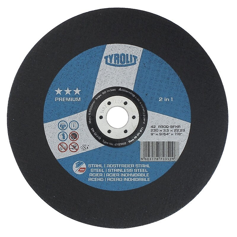 Disco de corte premium deportado hub de aço/aço inoxidável Ø 125 espessura 3 mm furo 22,2 mm. Materiais de construção que fazem a diferença. Angola-Materiais.shop, sua escolha inteligente.