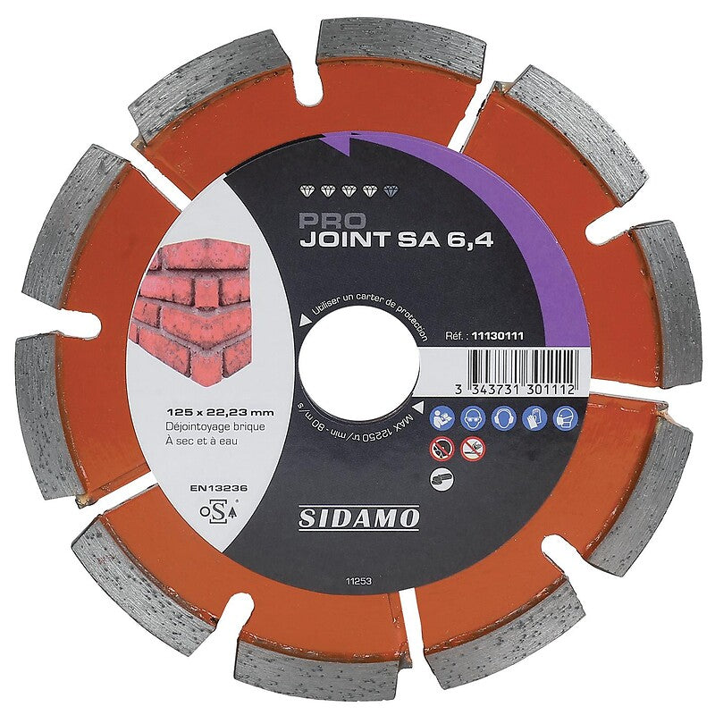 Diamond Disc Disc Materiais de construção segmentados por articulações de seu diâmetro 125 mm, espessura 4 mm, furo 22,2 mm. Materiais que inspiram, construções que impressionam. Angola-Materiais.shop.