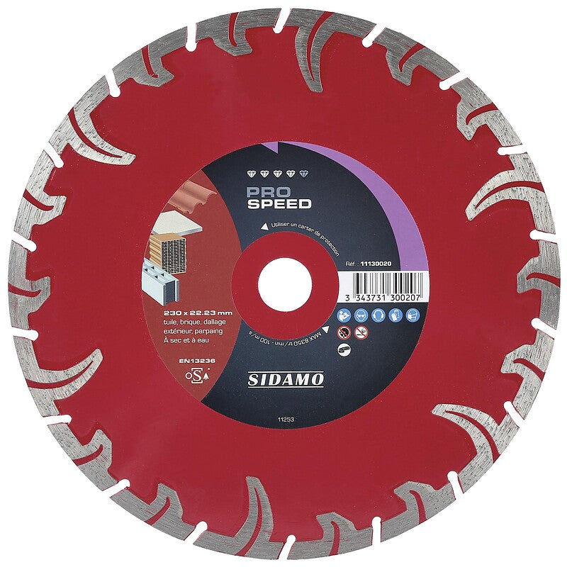 Diamond Disc Disc Materiais de construção de aro segmentado diâmetro de velocidade 230 mm, espessura de 2,6 mm, furo de 22,2 mm. Profissionais da construção escolhem Angola-Materiais.shop. Porque a qualidade faz a diferença.