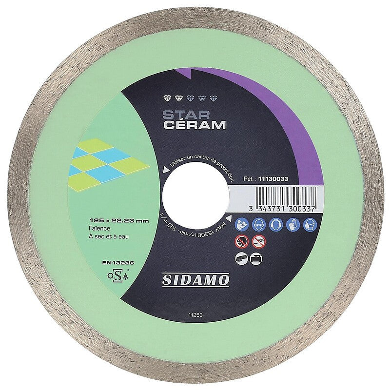 DIVERSOS DIAMENTOS MATERIAIS DE DECORAÇÃO DA RIM CONTÍNDÃO ESTRELA CERAM Diâmetro de 125 mm, espessura 1,6 mm, furo 22,2 mm. Sua obra, nossos materiais. Angola-Materiais.shop, parceiro da construção angolana.