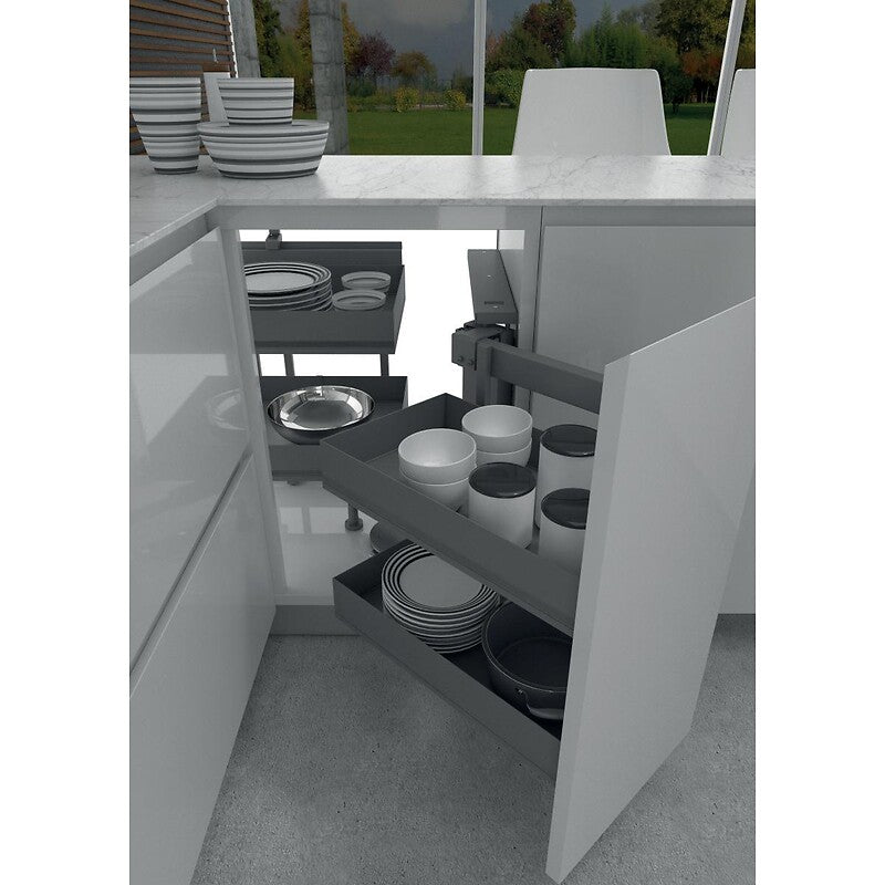Fluxo para móveis de canto Dynamic Corner 803 - Ikona - 4 prateleiras - Certo - Antracite. Construção inteligente começa aqui. Angola-Materiais.shop, sua fonte confiável de materiais profissionais.
