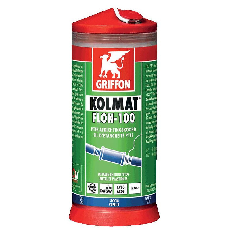 Fio ptfe kolmat®flon-100 para fazer as conexões rosqueadas cônicas ou cilíndricas de 175m. Tecnologia e qualidade reunidas em um só lugar. Angola-Materiais.shop.