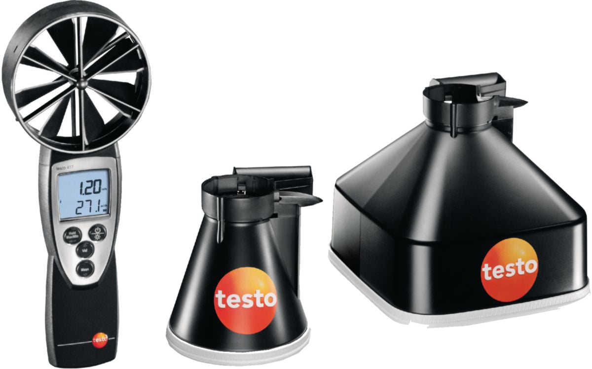 LOT ANEMEMômetro Testo 417 + 2 Cones da taxa de fluxo VMC Ref 0563 4171. Máxima qualidade, mínimo esforço. Angola-Materiais.shop simplifica suas compras de materiais de construção.
