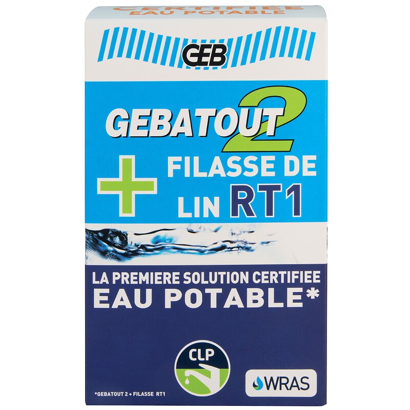 GEBATOUT2 PACK + RT1 FILASSE, 500G de massa e 80g de fiação, impermeabilização dos acessórios certificados certificados. Angola-Materiais.shop é o seu parceiro de confiança para materiais de construção e industriais. Desfrute de uma experiência de compra perfeita.