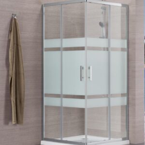 Acesso de canto deslizante de parede de chuveiro alternativo L 70 x H 195 cm Perfil prateado Perfil Vidro examinado. Transformando ideias em realidade com materiais de primeira. Angola-Materiais.shop.
