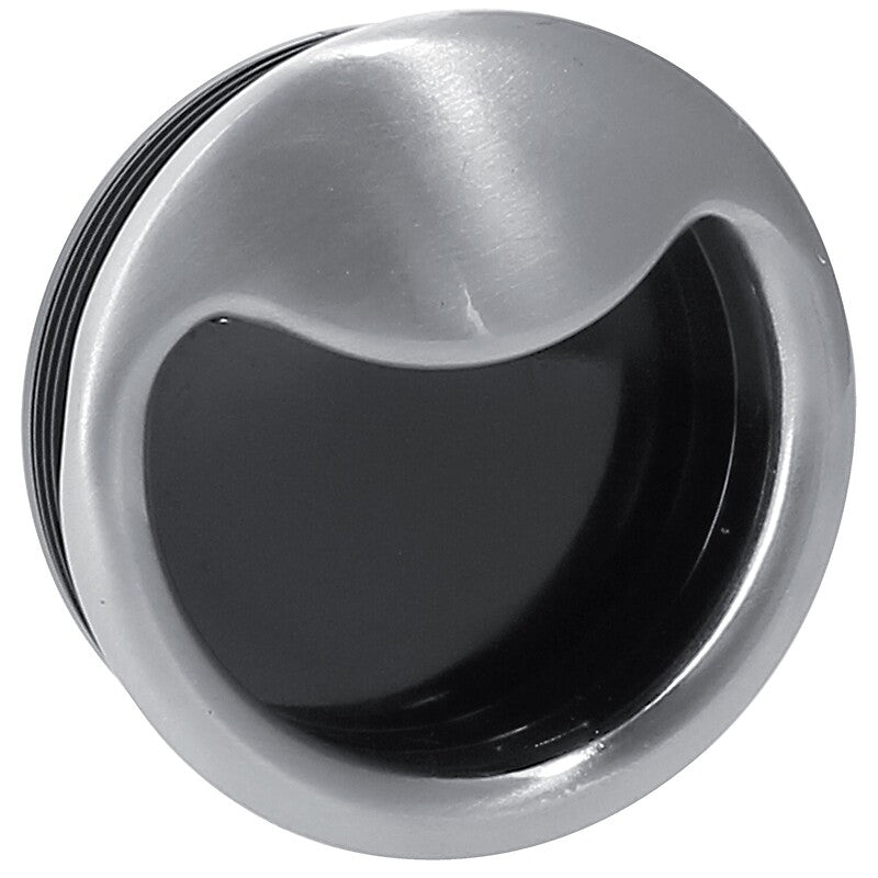 Alça redonda Zamak níquel cetim e alojamento de nylon preto Ø 52 mm. Angola-Materiais.shop: Tecnologia, qualidade e inovação em materiais de construção.