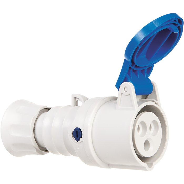 Soquete móvel à direita HP - IP44/IP54 - 2P+T 16A 200-250V 50/60HZ - AZUL - 6H - HUT RÁPIDO REF/GW62004FH. Conectando profissionais a soluções de construção de elite. Angola-Materiais.shop.