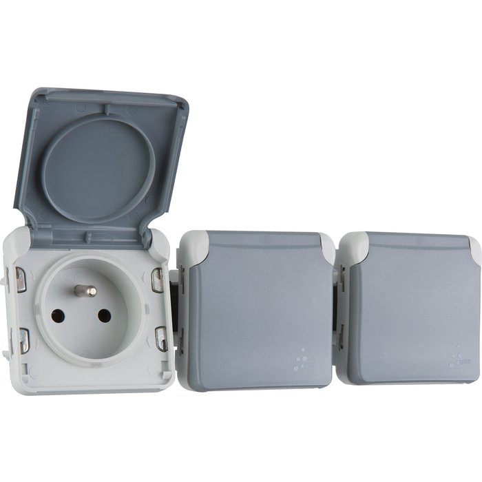 3x2p+Pré -fabricados soquetes 3x2p+t - cinza - 16 a - 250 V - Ref. Transforme seus projetos de construção com Angola-Materiais.shop - o melhor em hardware e materiais industriais.