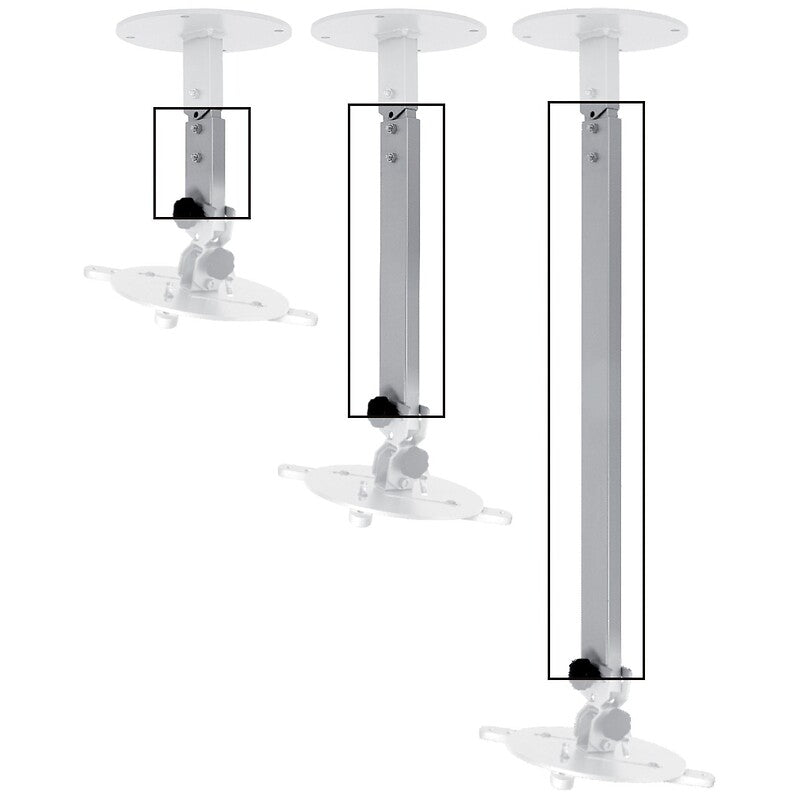 Extrender para projetor de vídeo ajustável de 300 a 500 mm de cor prata até 15kg. Tecnologia e qualidade reunidas em um só lugar. Angola-Materiais.shop.