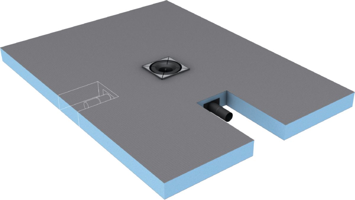 Bandeja de chuveiro de armazenamento simples com Wedi Fundo Plano centrado, 900x1200x65 mm, ref. Construa o futuro com os melhores materiais. Angola-Materiais.shop, sua loja de confiança.