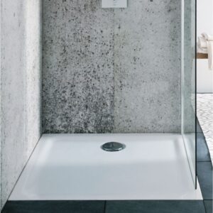 O receptor Geberit Prima se torna Renova Ceramic 80 x 80 Ultra-flat para instalar/ser construído com o tratamento antigliss enameliss. A evolução da construção começa aqui. Angola-Materiais.shop.