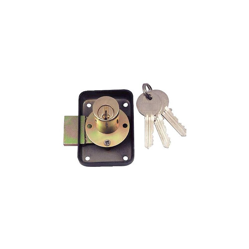 Trava do cilindro de latão com 5 pinos L28mm Ø23mm, peito de aço preto 50x70, eixo de 25 mm entregue com roseta - mão direita. Angola-Materiais.shop oferece materiais de construção e hardware de alta qualidade. Encontre tudo o que precisa para os seus projetos em um único lugar.