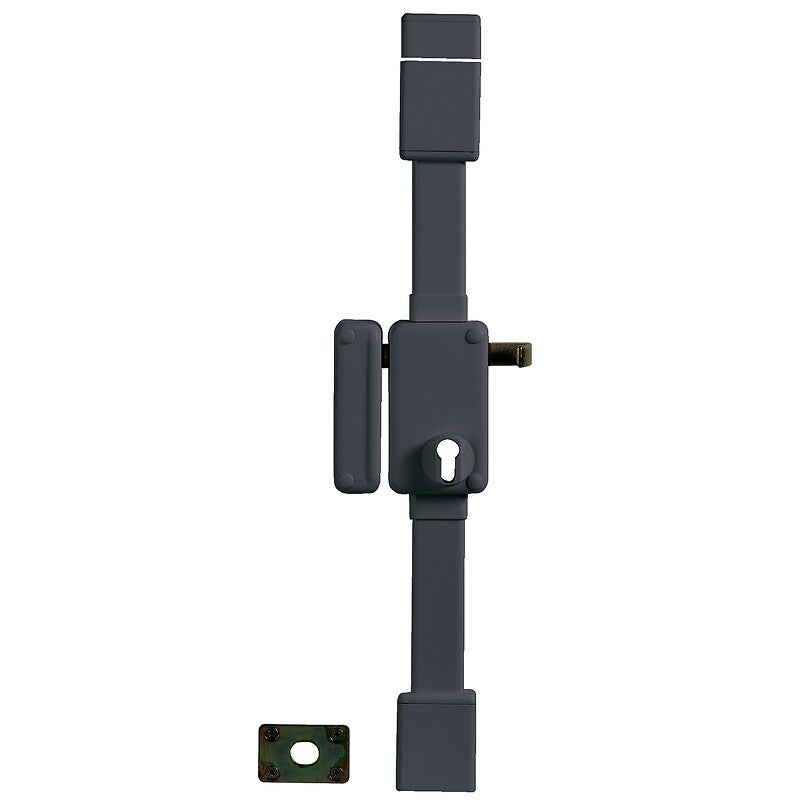 Trava de segurança europeia do cilindro com desenho vertical 3 pontos eixo béluga 45 mm para a mão direita acabamento branco. Compre materiais hidráulicos e elétricos duráveis na Angola-Materiais.shop. Estamos comprometidos com a excelência.