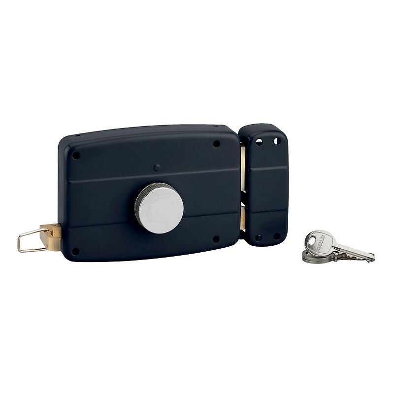 Trava de iluminação horizontal com desenho e botão para porta de garagem, cilindro Ø 25 excedentes 32 mm 3 chaves certas. Inovação que constrói futuros. Angola-Materiais.shop.