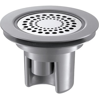 Sifão com altura ajustável para piso flexível ou vinil, diâmetro da grade de aço inoxidável 115, placa/grade ref: 683002. Transforme seus projetos de construção com Angola-Materiais.shop - o melhor em hardware e materiais industriais.