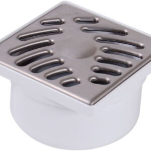 Siphonnet com saída vertical + grade - sihj10i - pvc + aço inoxidável - Ø 50/40 mm - 100x100x57 mm. Compromisso com a qualidade, em cada material, em cada entrega. Angola-Materiais.shop.