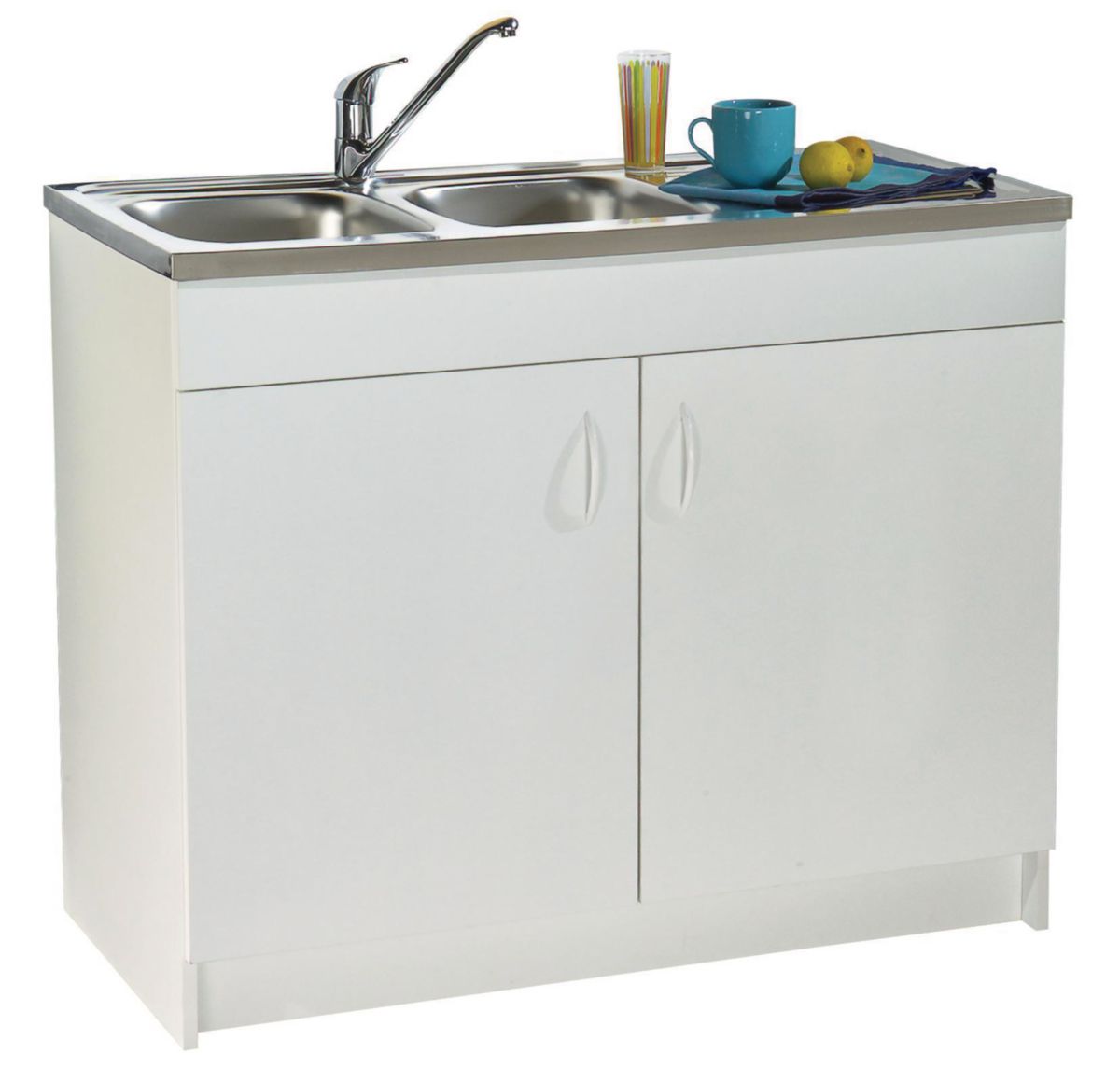 Sob a pia nf melamina branca. 2 portas ref. S10N02080. Máxima qualidade, mínimo esforço. Angola-Materiais.shop simplifica suas compras de materiais de construção.