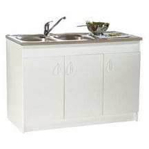 Em SIM'nf Sink. Melamina branca. 3 portas ref. S12N03140. Materiais que inspiram, construções que impressionam. Angola-Materiais.shop.