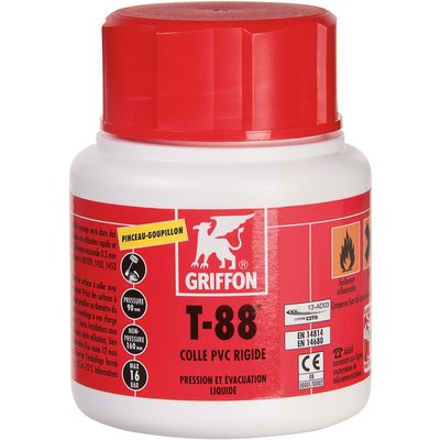 T88 PVC Liquid PVC Glue CSTB lata com pincel de 250 ml. Materiais de construção de ponta, preços acessíveis. Bem-vindo à Angola-Materiais.shop.