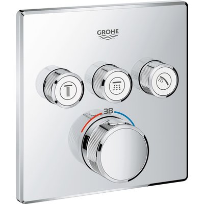 Termostático para instalação embutida 3 Grohtherm smartcontrol cromado 29126000 saídas. Materiais de construção de ponta, preços acessíveis. Bem-vindo à Angola-Materiais.shop.