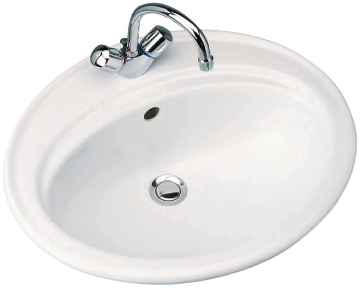 Porcher Ulysse LG construído -in Vasque: 55 cm de cerâmica branca. P144801. Projetos maiores, melhores e mais rápidos com Angola-Materiais.shop. Tudo o que você precisa, um clique de distância.