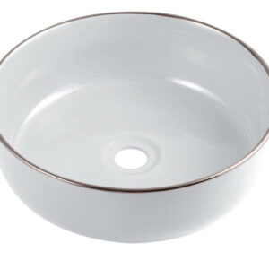 Bacia diária de tubulação o Cromo de borda branca cor de cor branca. Compromisso com a qualidade, em cada material, em cada entrega. Angola-Materiais.shop.