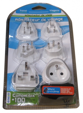 Adaptador de viagem 100 países. Entregas rápidas, produtos de primeira. Angola-Materiais.shop em todas as cidades de Angola.