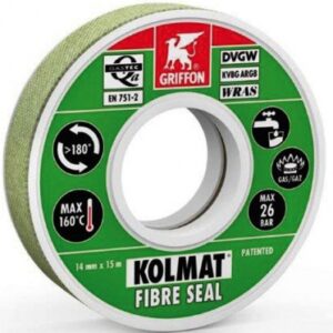 Seal Kolmat - impregnado e reforçado com fibras - para acessórios de metal ou sintéticos - Rolo 14 mm x 15 m. Eficiência, qualidade e confiança em um só lugar. Angola-Materiais.shop.
