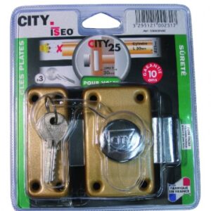 Blister City Lock 25 com botão Bronzé Gold Cyl. Ø 23 mm L. 30 mm 3 chaves. Bem-vindo à Angola-Materiais.shop, a sua loja online definitiva para materiais de construção e ferramentas. Explore nossa ampla gama de produtos de construção, hidráulica e elétrica.