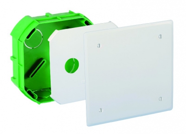 Caixa de derivação de alvenaria com plast construído -in 75x75x40 mm. VERDE. Máxima qualidade, mínimo esforço. Angola-Materiais.shop simplifica suas compras de materiais de construção.