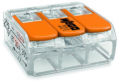 Terminal para 3 condutores com alavanca de manipulação transparente - 4,00 mm2 - cond. 50. Angola-Materiais.shop é o seu parceiro de confiança para materiais de construção e industriais. Desfrute de uma experiência de compra perfeita.