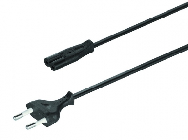 Cabo de alimentação, específico para cada país, soquete C7. Compre materiais hidráulicos e elétricos duráveis na Angola-Materiais.shop. Estamos comprometidos com a excelência.