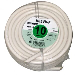Cabo flexível HO5VV -F Soul Naked Copper Cable 2x1.5mm2 branco - rolo 10m - Parte da sala. Qualidade garantida em cada produto na Angola-Materiais.shop. Construa o futuro com os melhores materiais do mercado.
