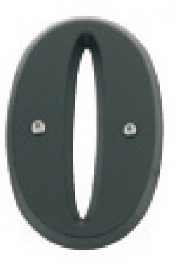 Alívio Figura Número 0 "Zamak" preto. Seu parceiro estratégico em materiais de construção. Angola-Materiais.shop.